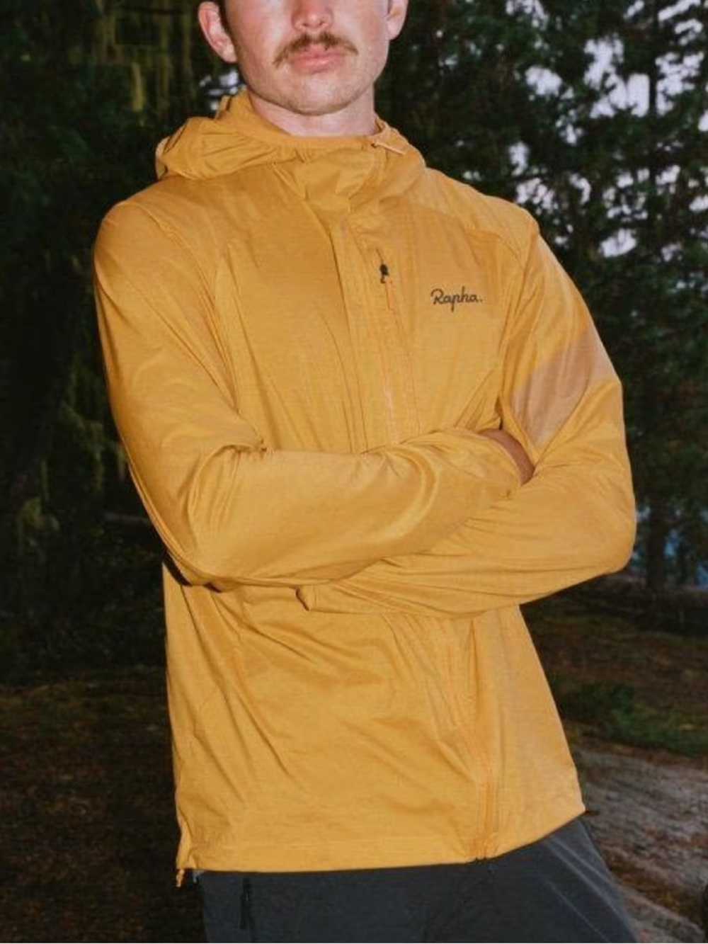 Rapha commuter cycling jacket mens small orange hooded waterproof lightweight